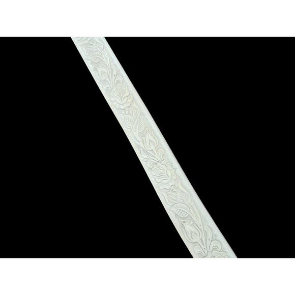 Brazos Joe made in USA tooled floral belt 46131 cream leather - Picture 3 of 13